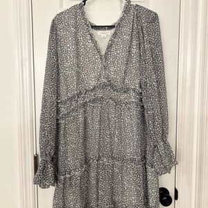 Chic Soul Black and White Long Sleeve Dress